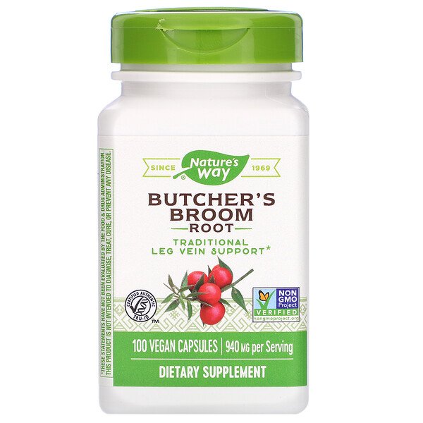 Nature's Way, Butcher's Broom Root, 940 mg, 100 Vegan Capsules