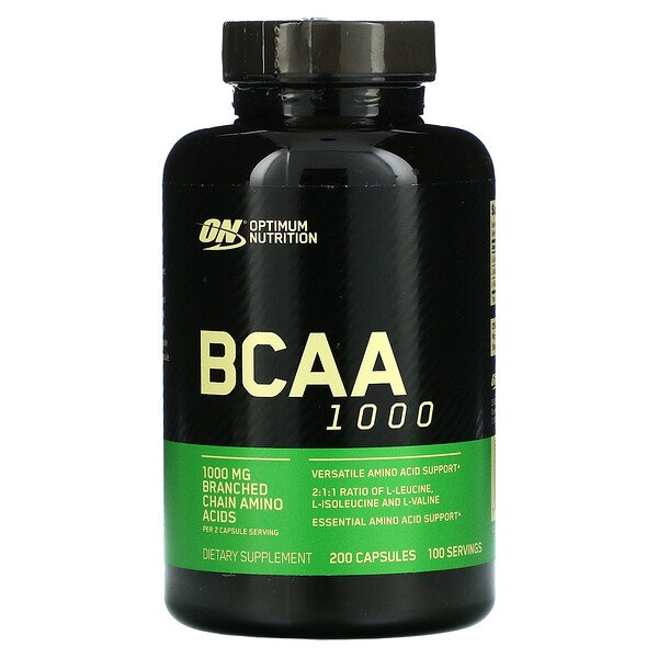 Optimum Nutrition, BCAA 1000, 500 mg, 200 cápsulas