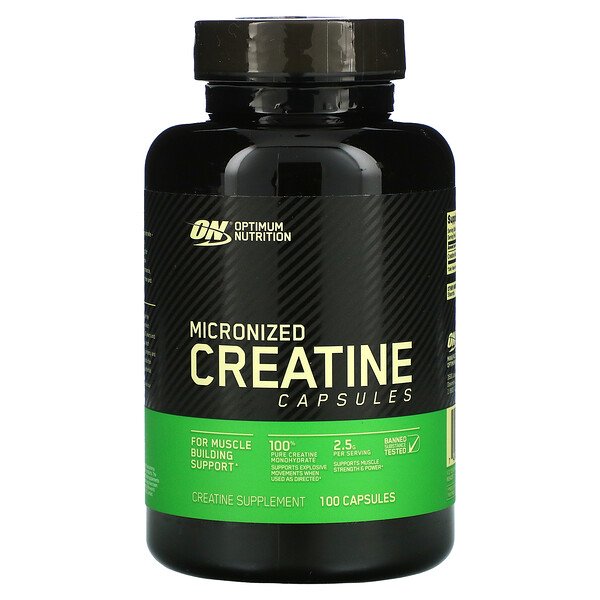 Optimum Nutrition, cápsulas de creatina micronizada, 100 cápsulas