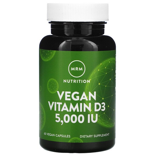 MRM, vitamina D3 vegana, 5.000 UI, 60 cápsulas veganas