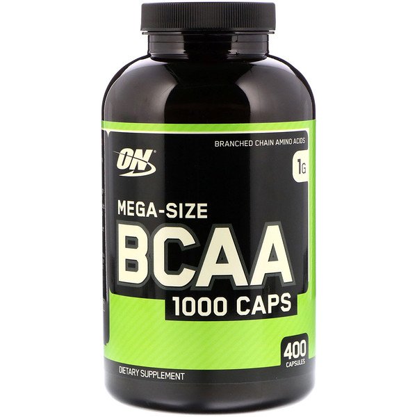 Optimum Nutrition, BCAA 1000 Caps, Mega-Size, 500 mg, 400 cápsulas